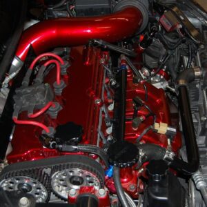 A red engine dress up package for cars