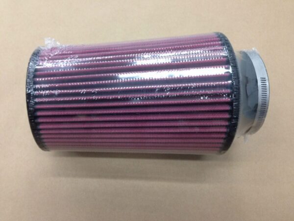 A long and tapered purple filter for cars