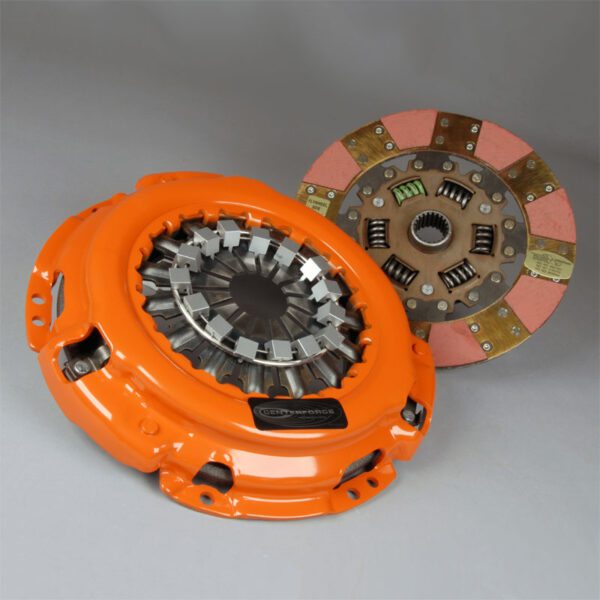 An orange set of centerforce dual friction clutch