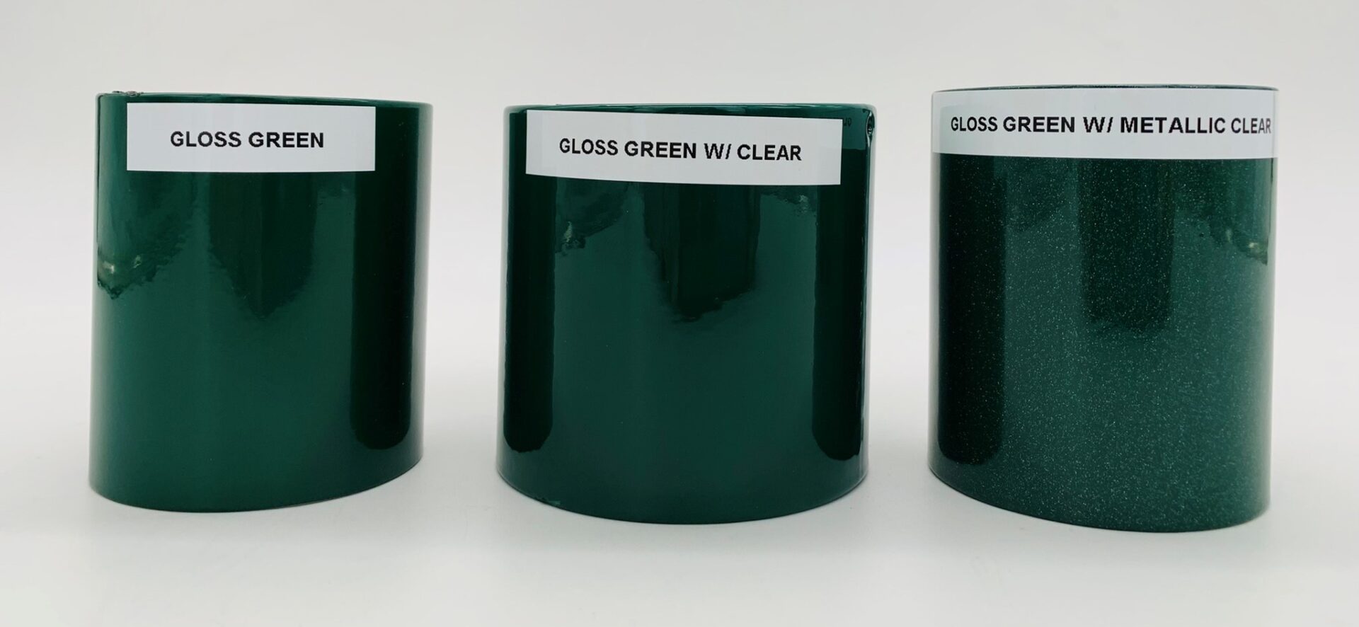 Three gloss green with a metallic clear