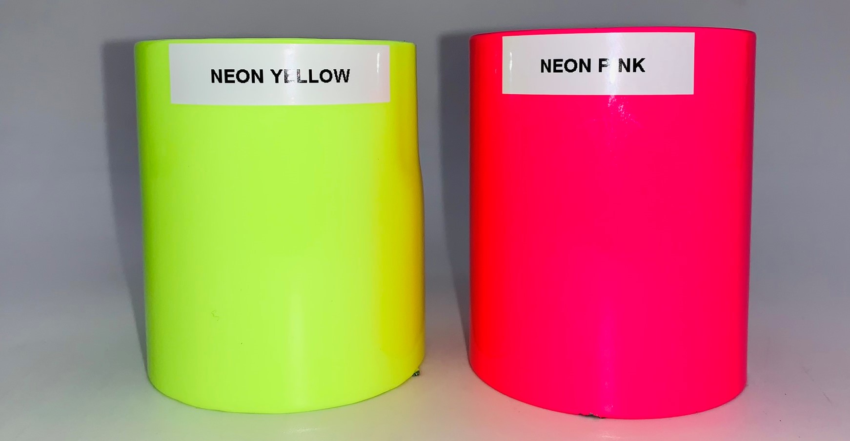 Neon pink and neon yellow tubes