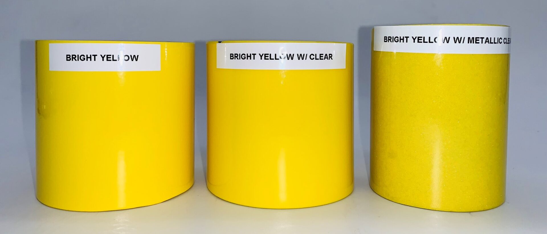 Three bright yellow with metallic clear