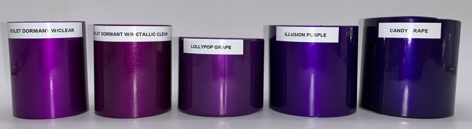 Five illusion purple and candy grape colors