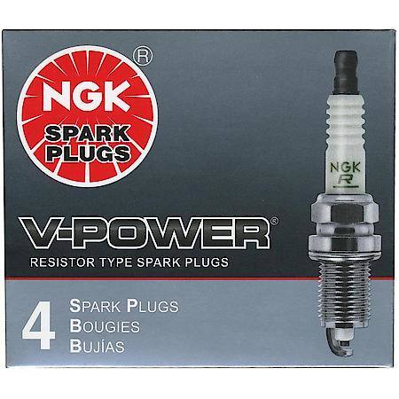 The front view of Ngk v power plugs